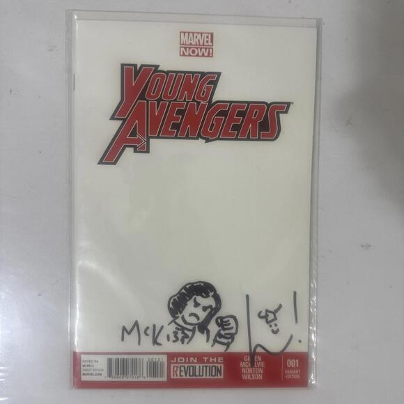 Young Avengers #1 blank variant 2013 Marvel 1 of 5  Gillen Jamie McKelvie Signed